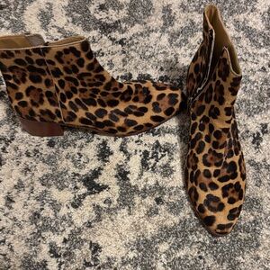 J. Crew Leopard Print Ankle Boots